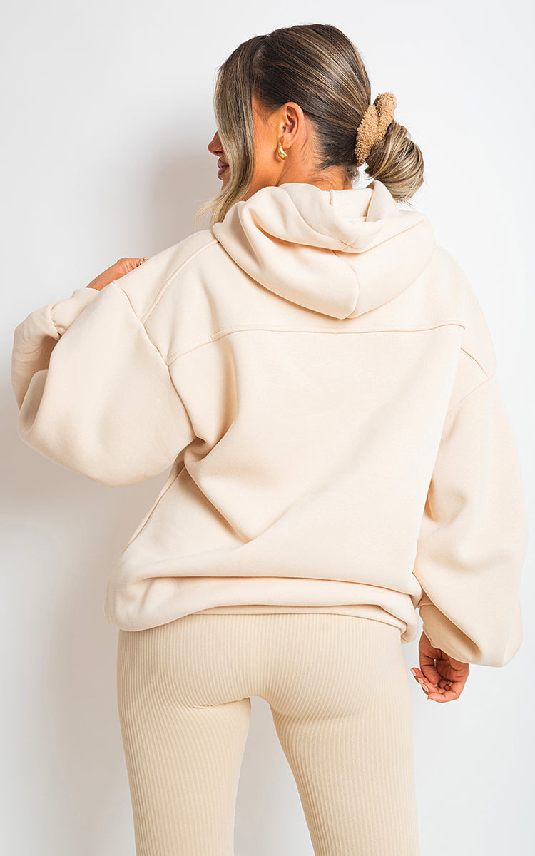 Women's Fall Winter Oversized Ruched Sleeves Hoodie