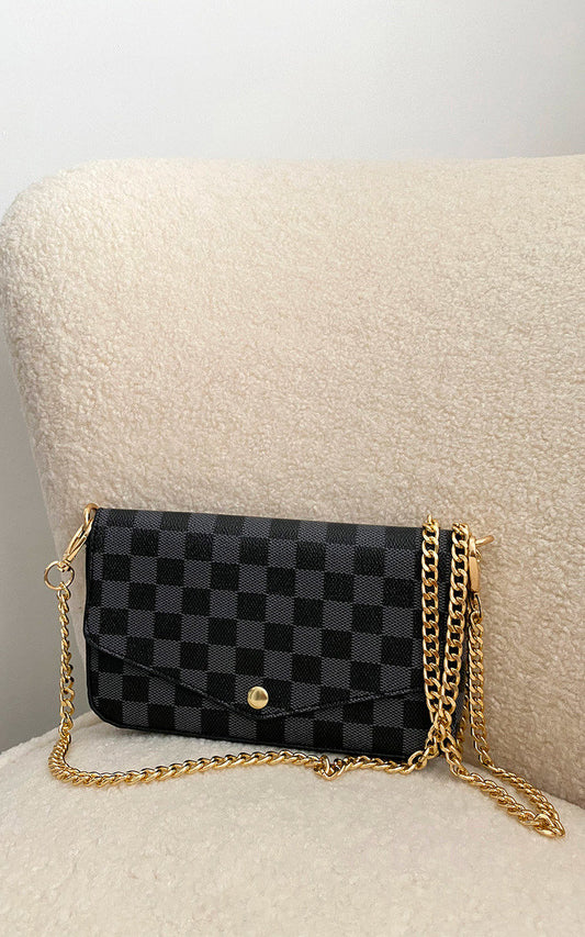 Women's Check Print Clutch Bag