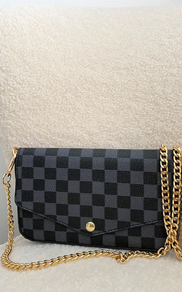 Women's Check Print Clutch Bag