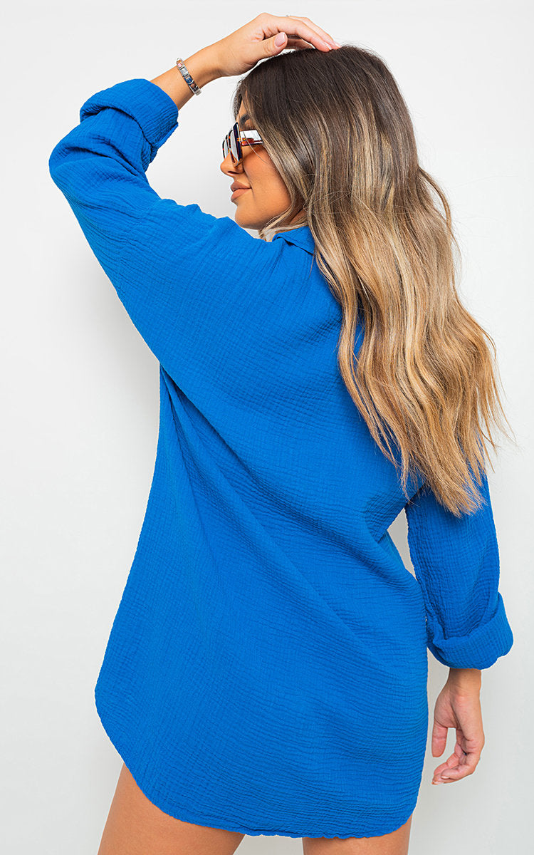 Women's Button Down Long Sleeve Oversized Shirt