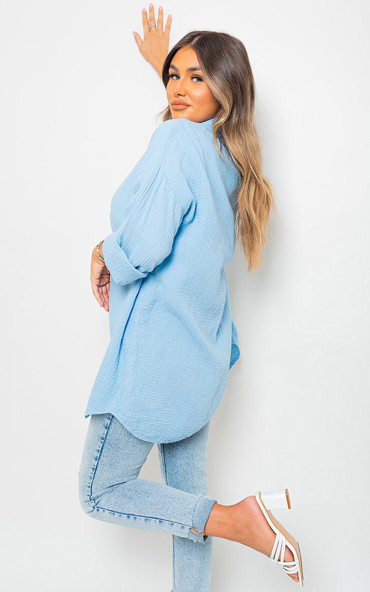 Women's Button Down Long Sleeve Oversized Shirt