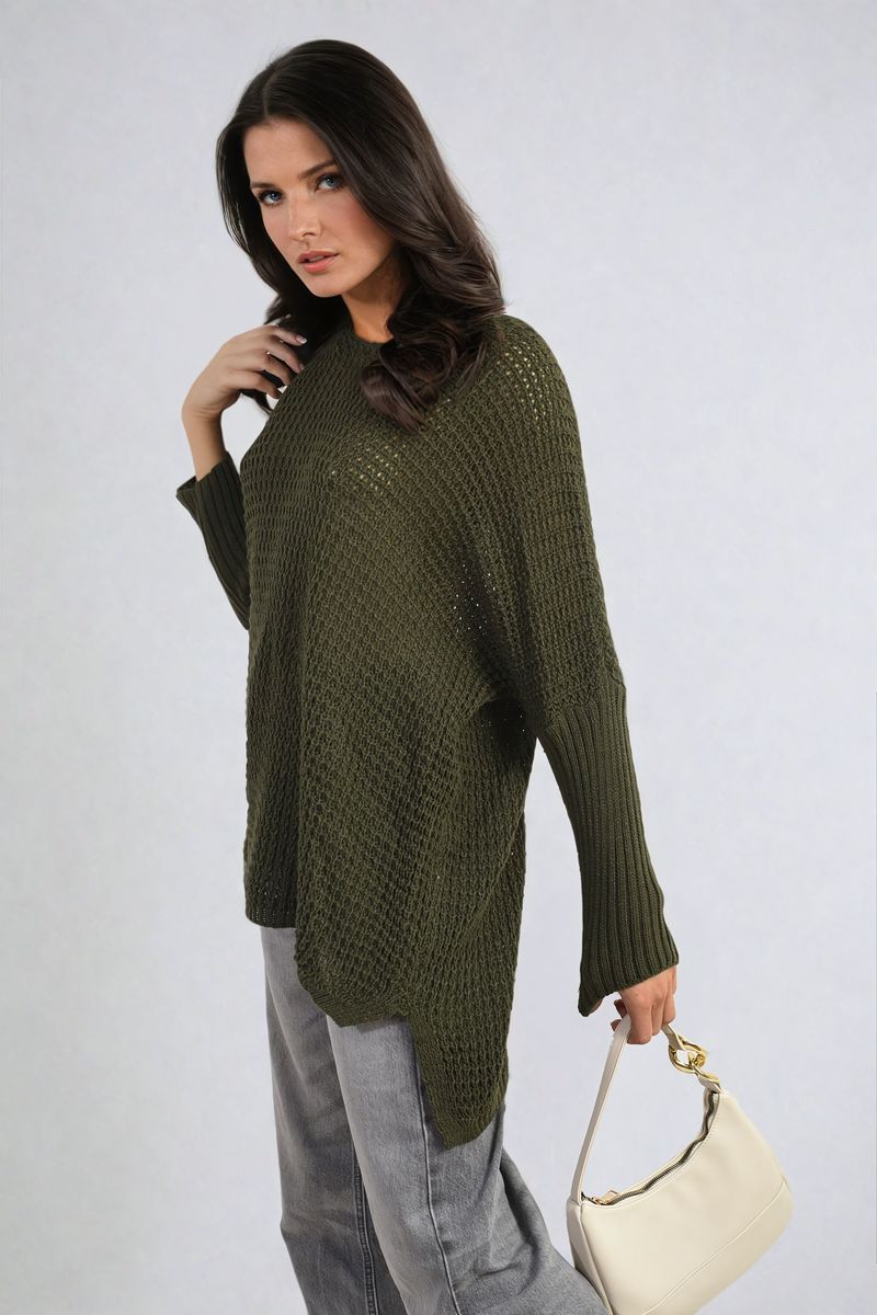 Women's Long Back Knitted Long Sleeve Jumper