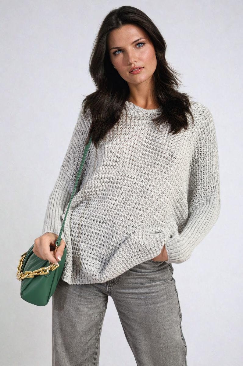 Women's Long Back Knitted Long Sleeve Jumper