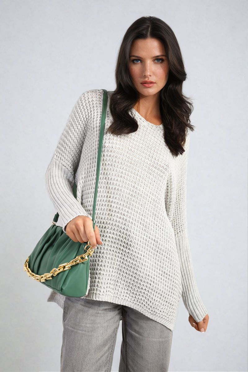 Women's Long Back Knitted Long Sleeve Jumper