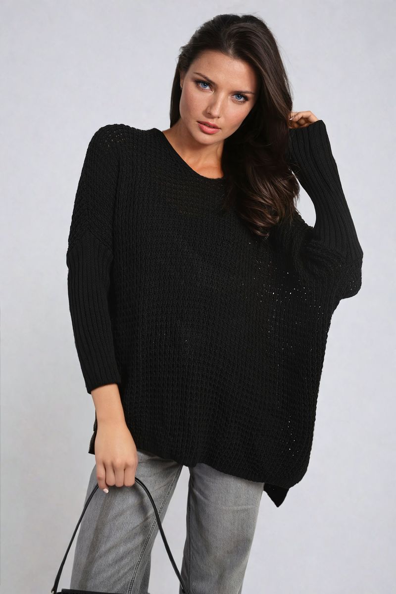 Women's Long Back Knitted Long Sleeve Jumper