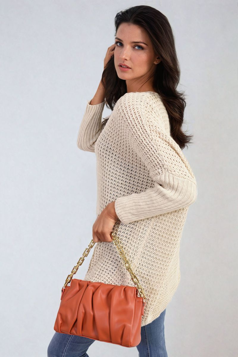 Women's Long Back Knitted Long Sleeve Jumper