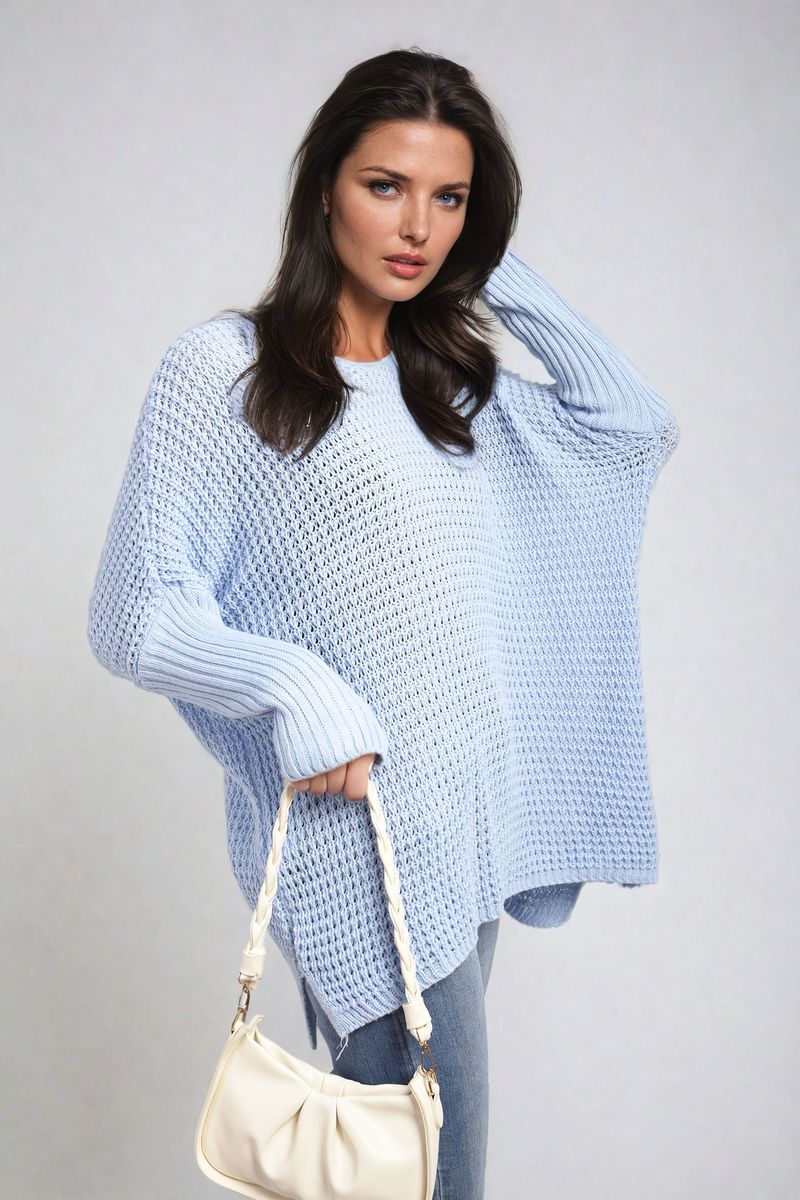 Women's Long Back Knitted Long Sleeve Jumper