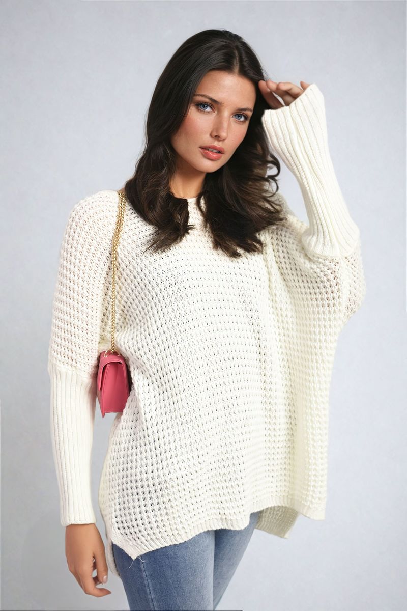 Women's Long Back Knitted Long Sleeve Jumper