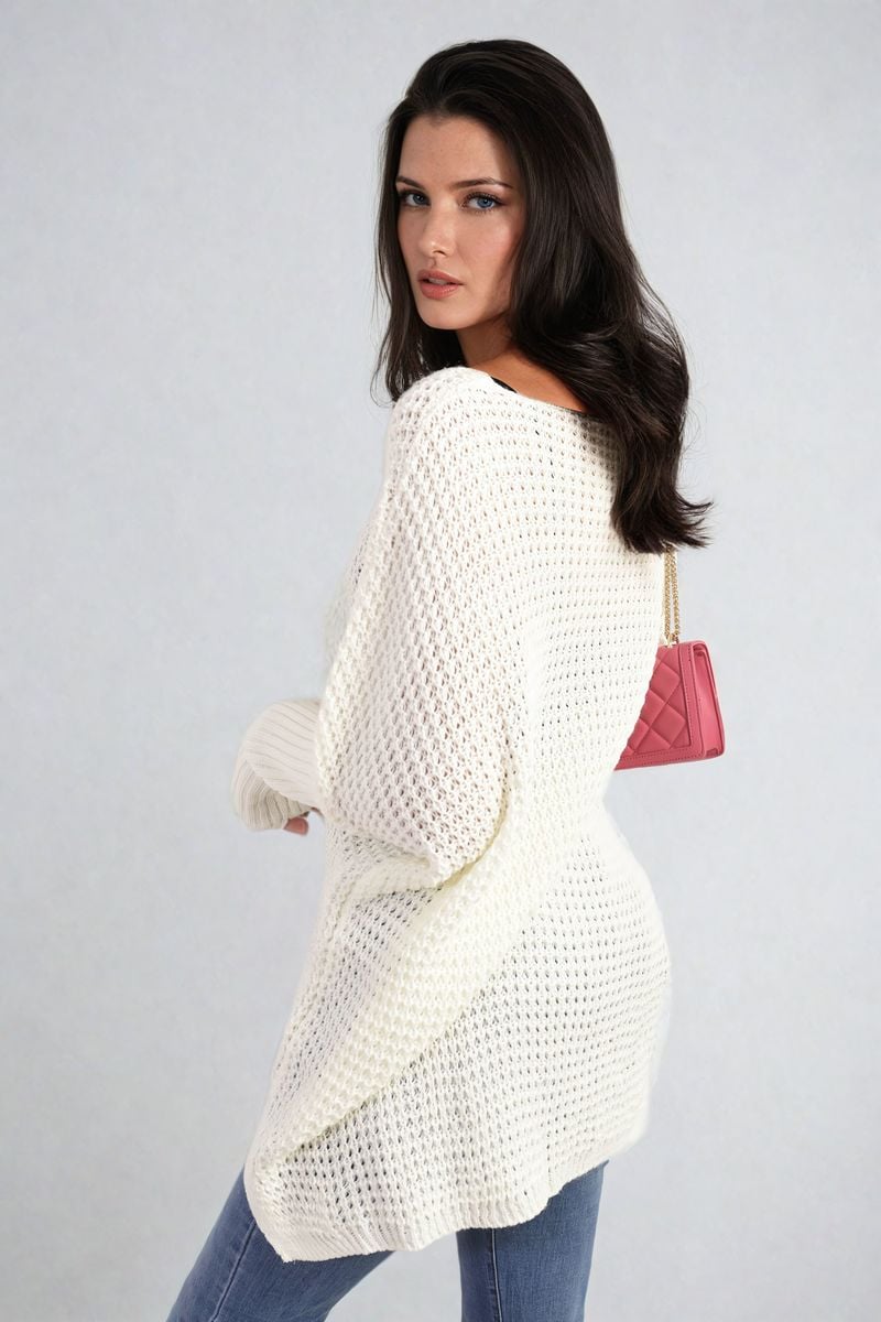 Women's Long Back Knitted Long Sleeve Jumper