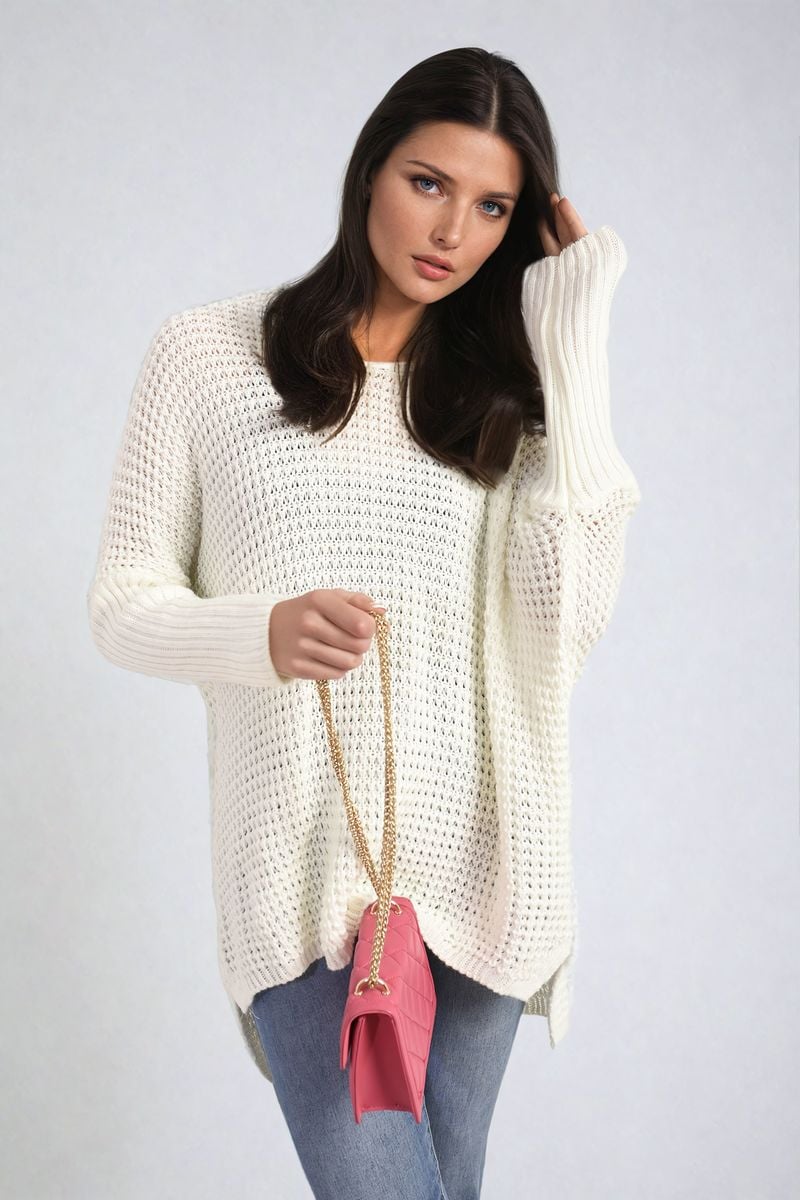 Women's Long Back Knitted Long Sleeve Jumper