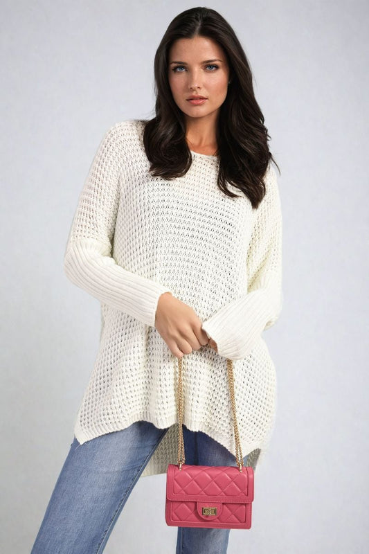 Women's Long Back Knitted Long Sleeve Jumper