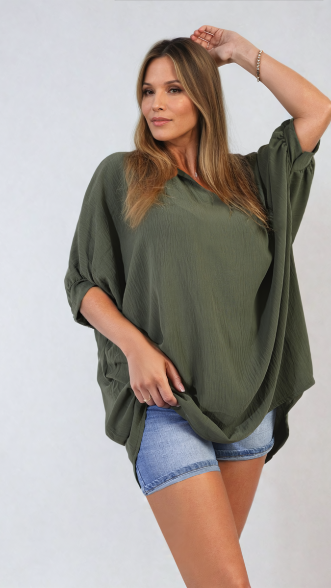 Women's Balloon Sleeve Oversized Top