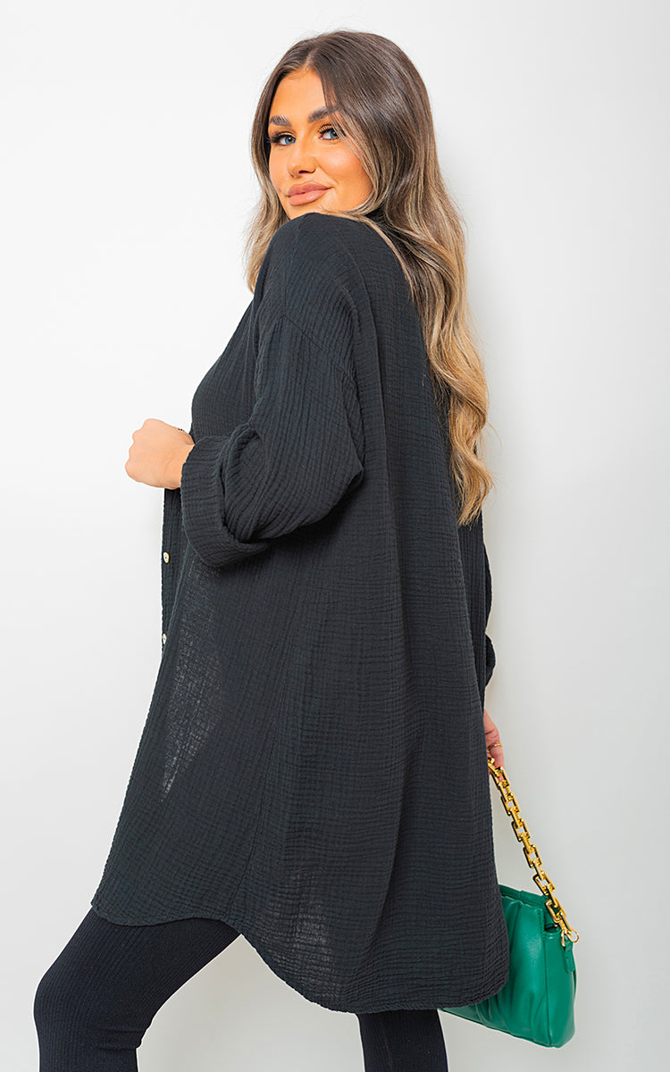 Women's Button Down Long Sleeve Oversized Shirt