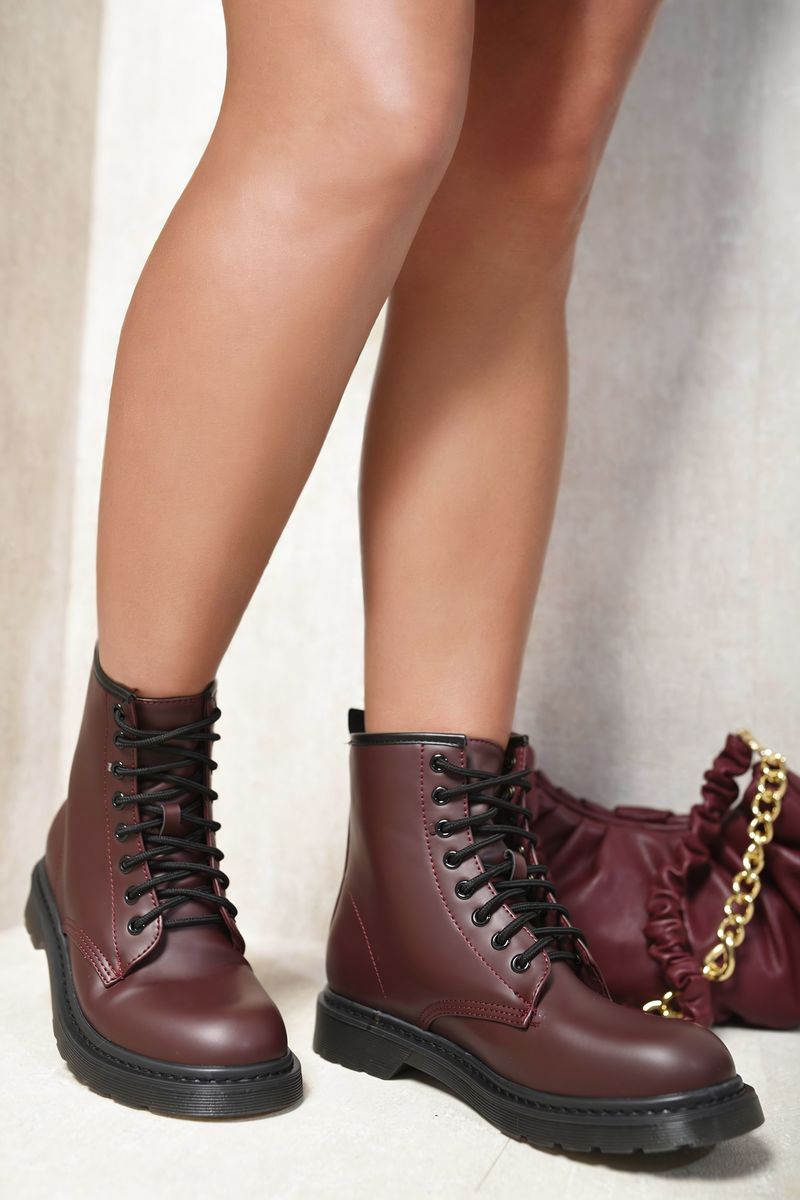 Women's Lace-Up Platform Ankle Boots