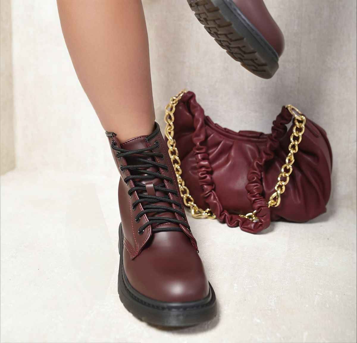 Women's Lace-Up Platform Ankle Boots