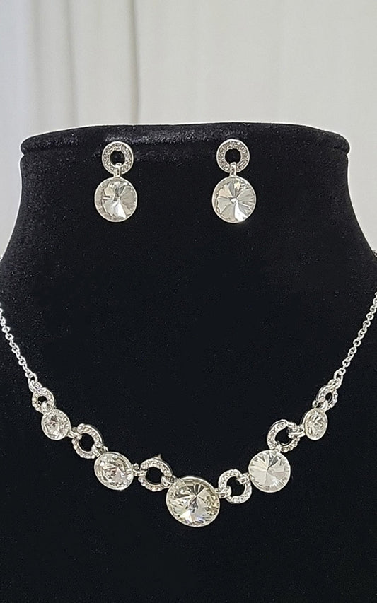 Women's Diamante Necklace and Earrings Set