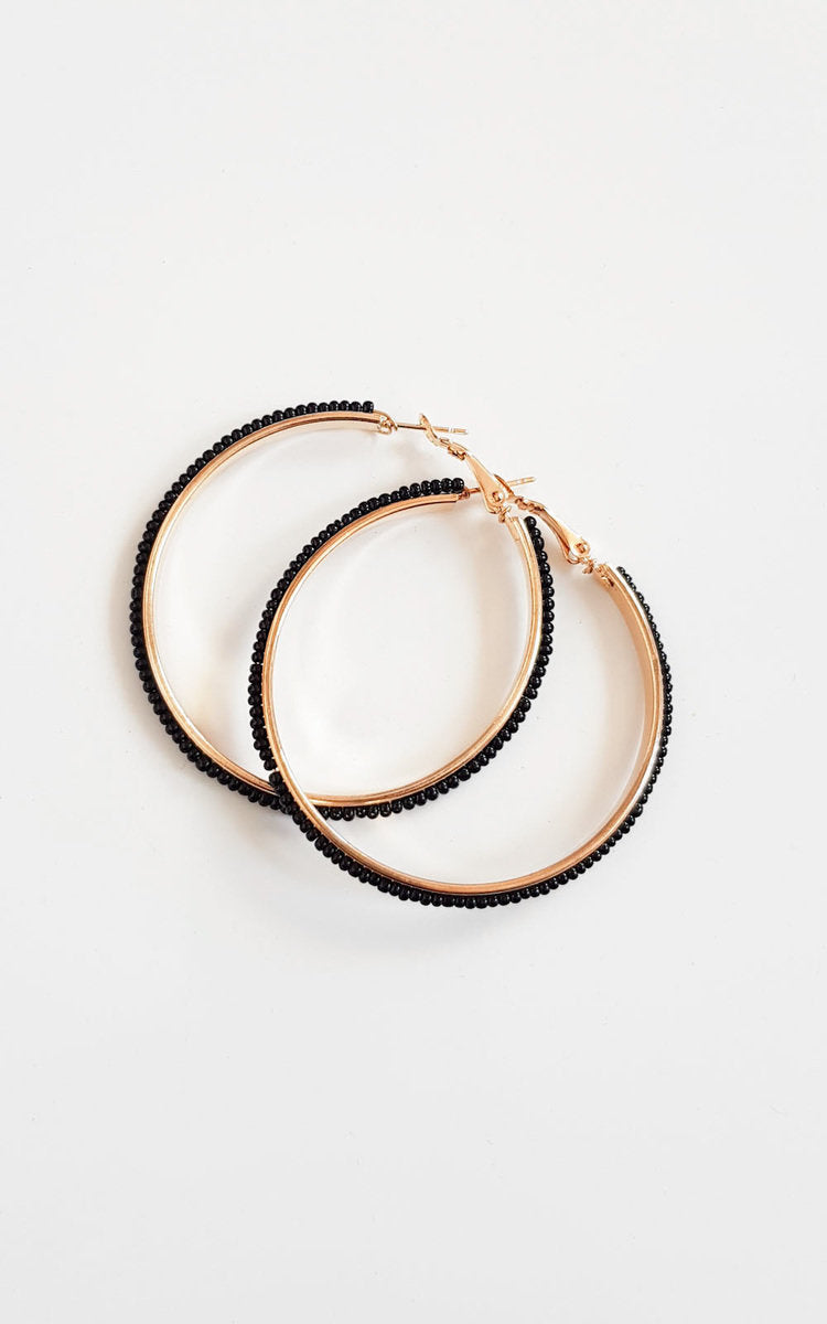 Women's Beaded Hoop Earrings