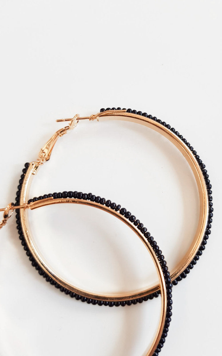 Women's Beaded Hoop Earrings