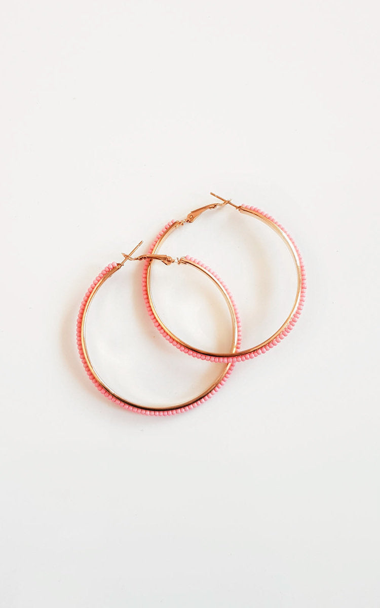 Women's Beaded Hoop Earrings