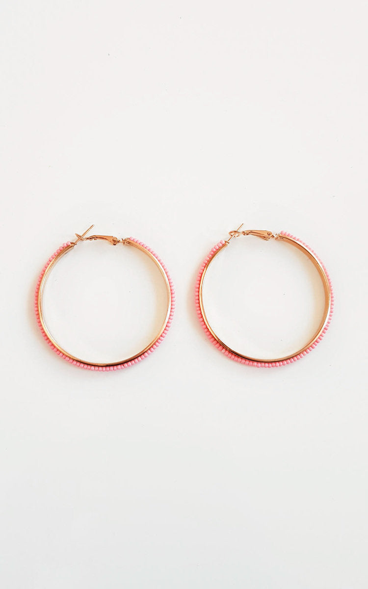 Women's Beaded Hoop Earrings