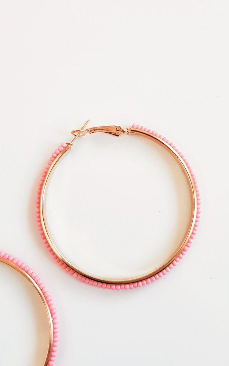 Women's Beaded Hoop Earrings