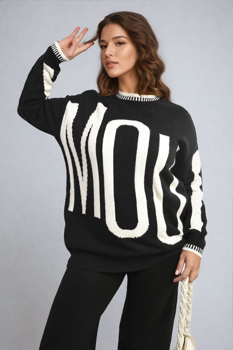 Women's Amour Graphic Long Sleeve Knitted Jumper