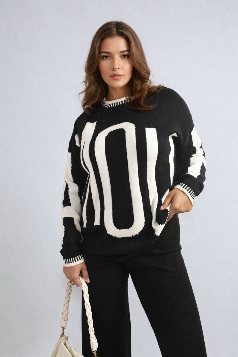 Women's Amour Graphic Long Sleeve Knitted Jumper