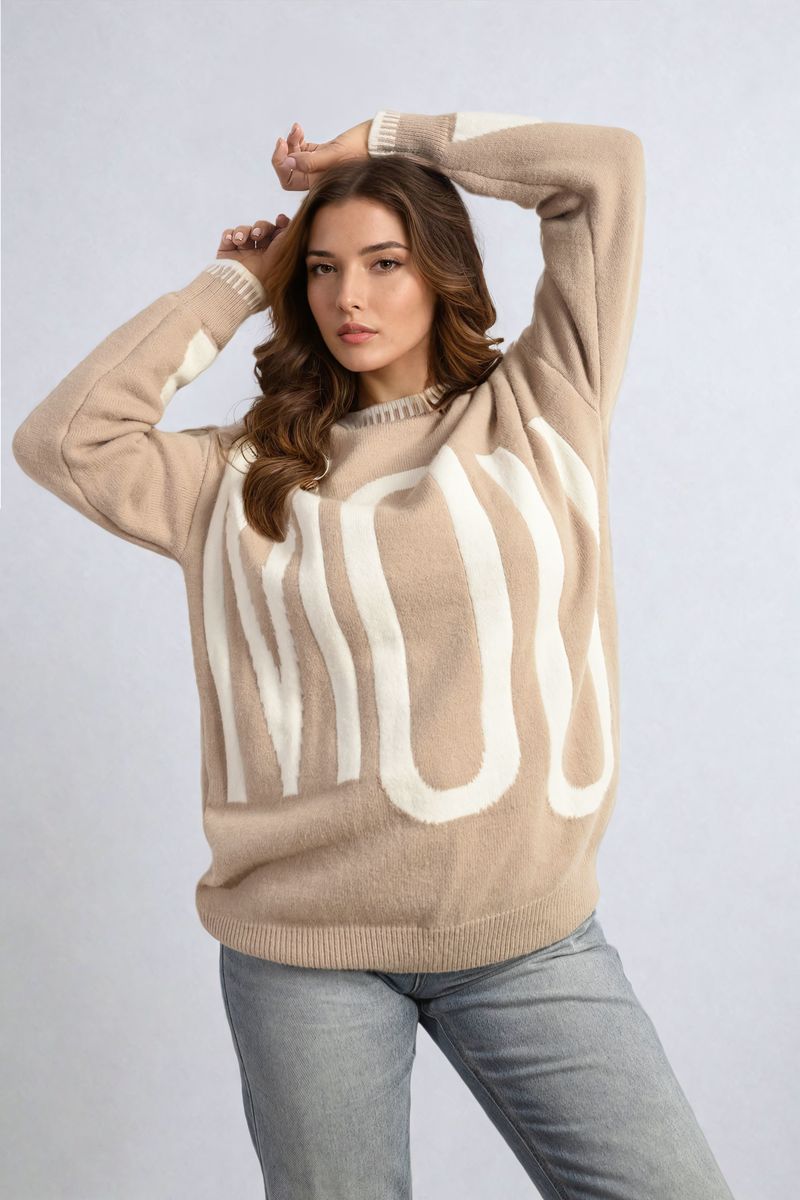 Women's Amour Graphic Long Sleeve Knitted Jumper