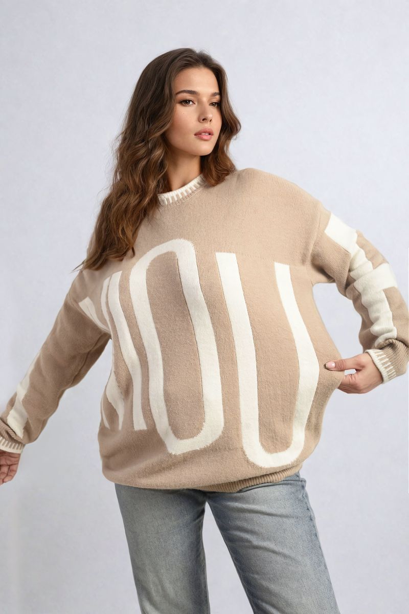 Women's Amour Graphic Long Sleeve Knitted Jumper