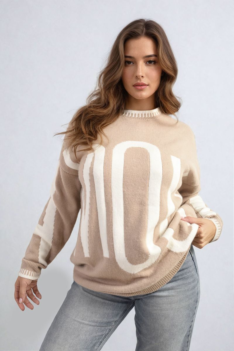 Women's Amour Graphic Long Sleeve Knitted Jumper