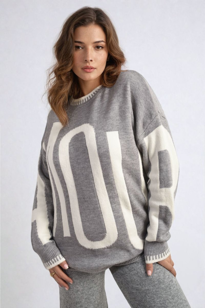 Women's Amour Graphic Long Sleeve Knitted Jumper