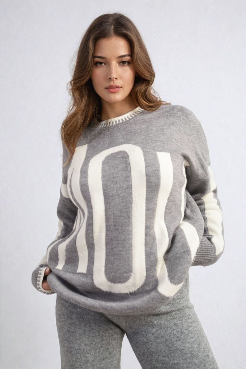 Women's Amour Graphic Long Sleeve Knitted Jumper