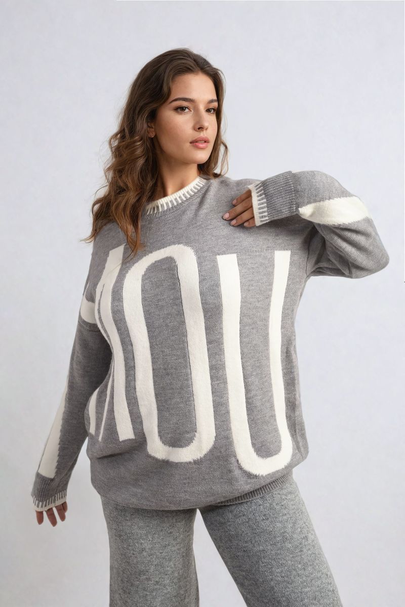 Women's Amour Graphic Long Sleeve Knitted Jumper