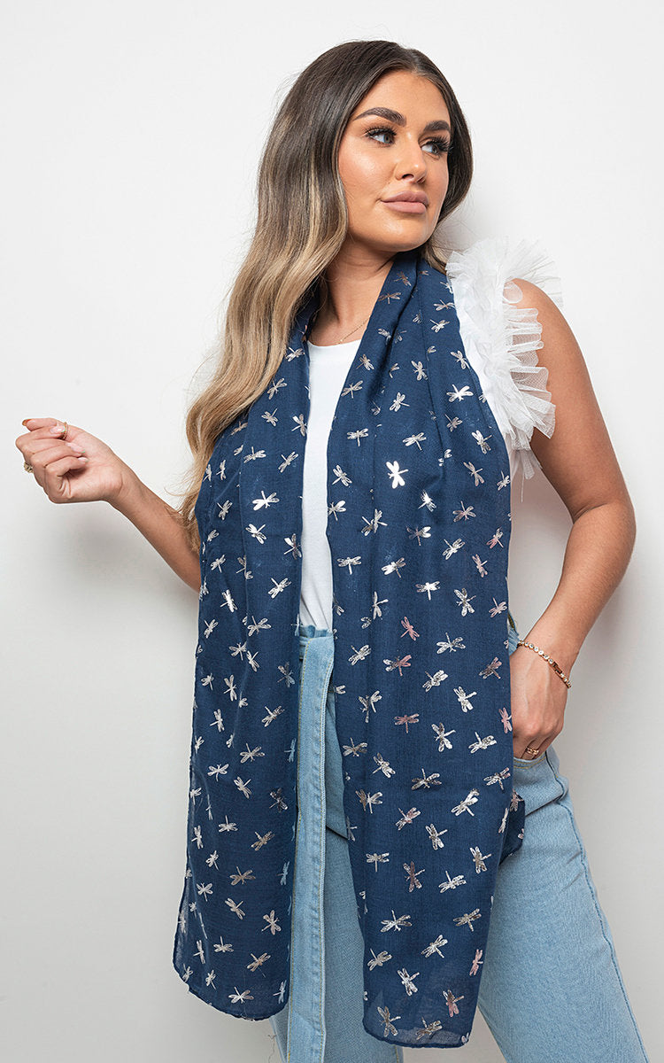 Women's Dragonfly Print Scarf Wrap Scarf