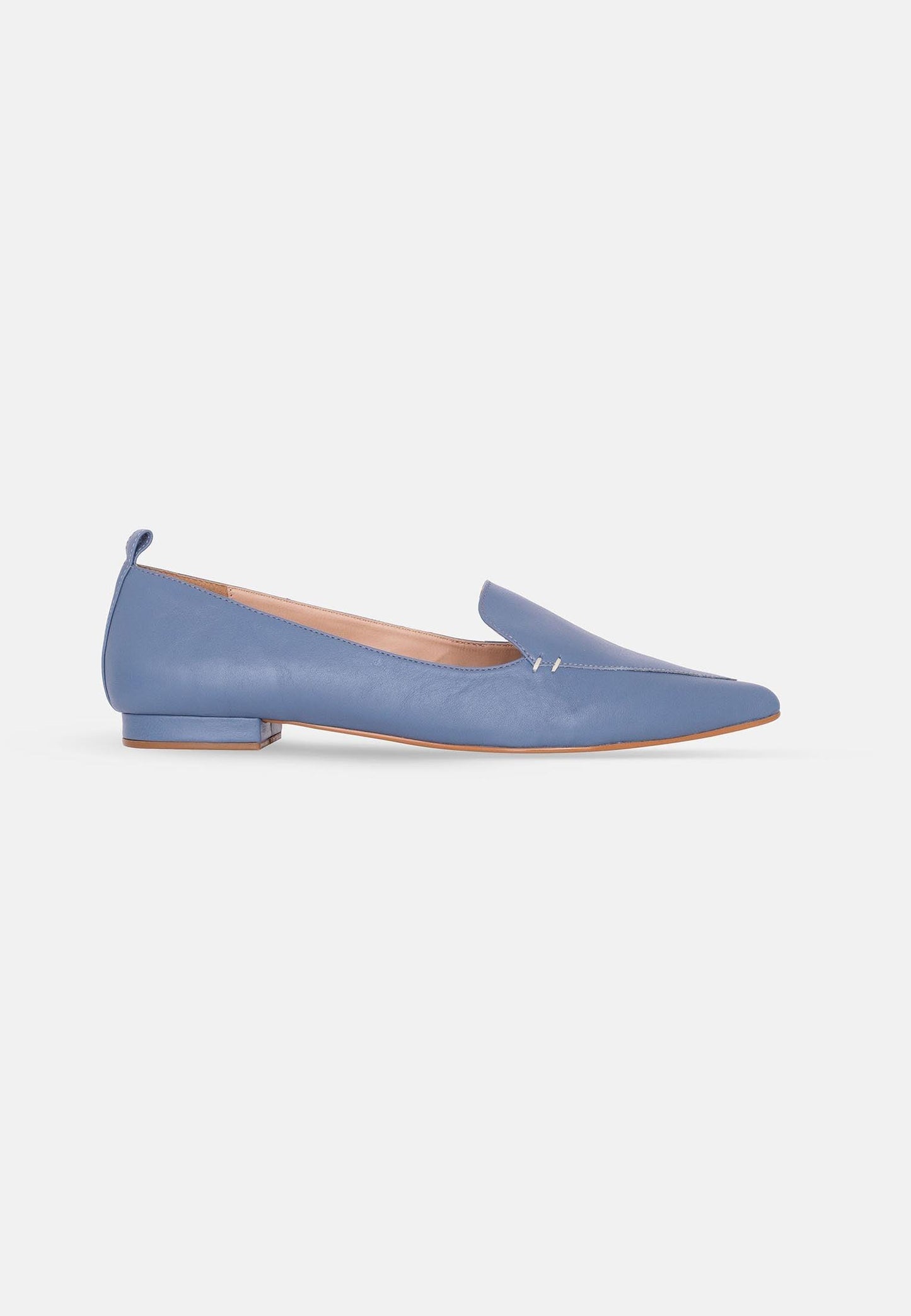 Ladies Blue Leather Ballerina Flats