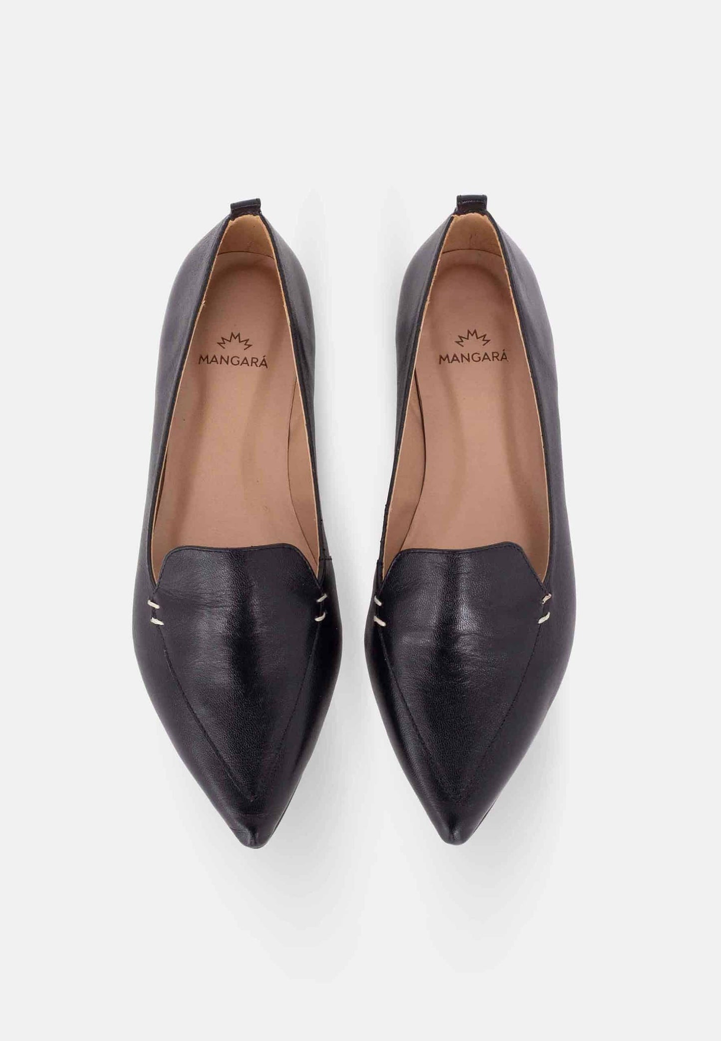 Ladies Black Leather Ballerina Flats