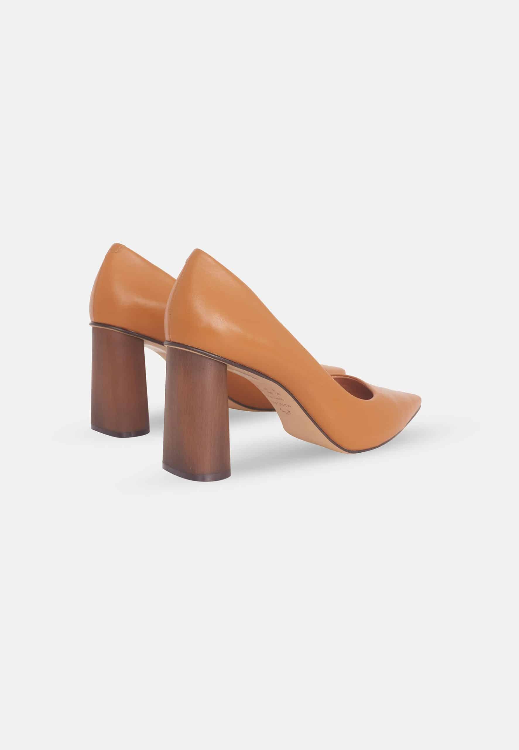 Ladies Brown 8cm Block Heel with Cushioned Insole.