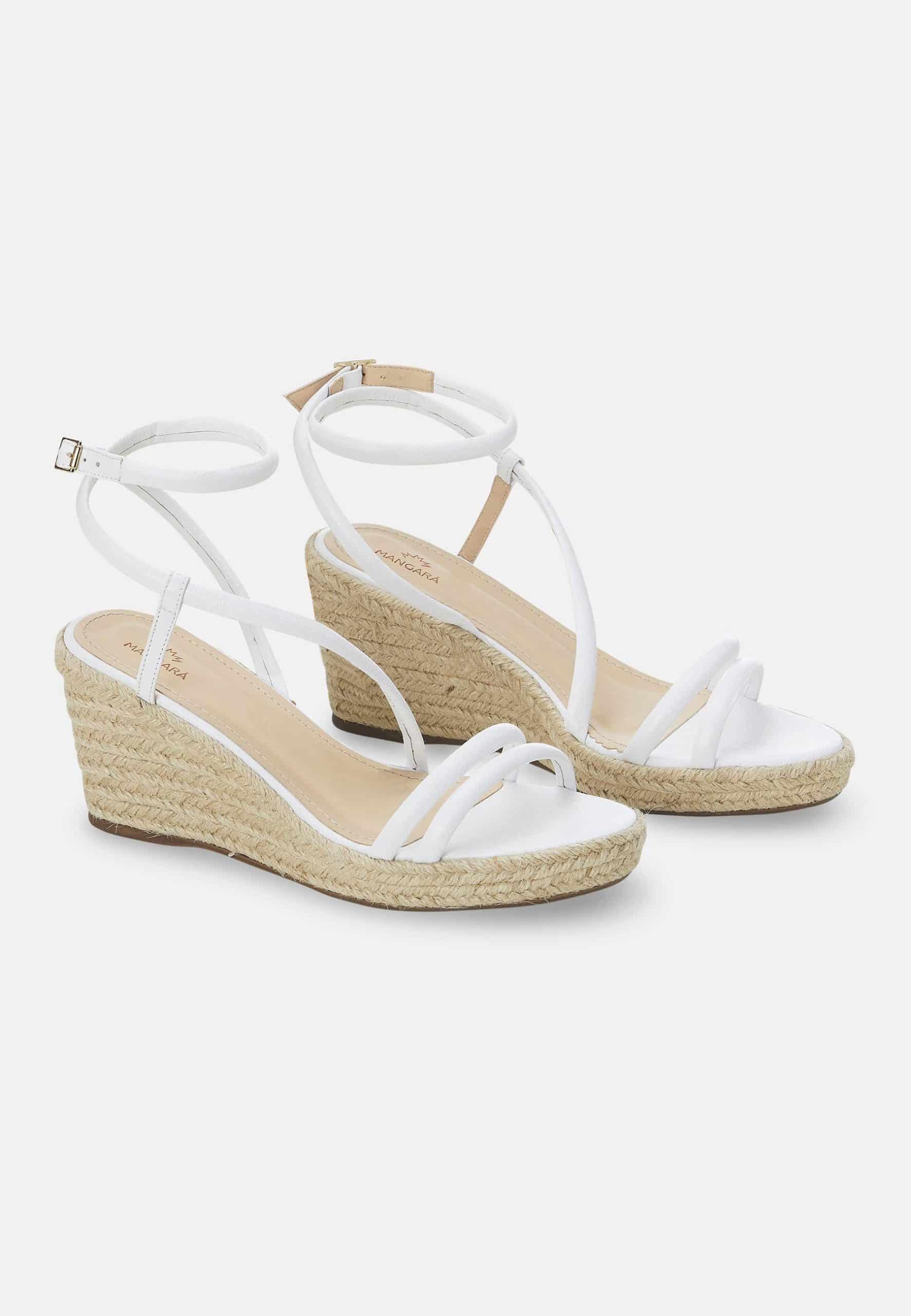 Ladies White Espadrille Wedges.